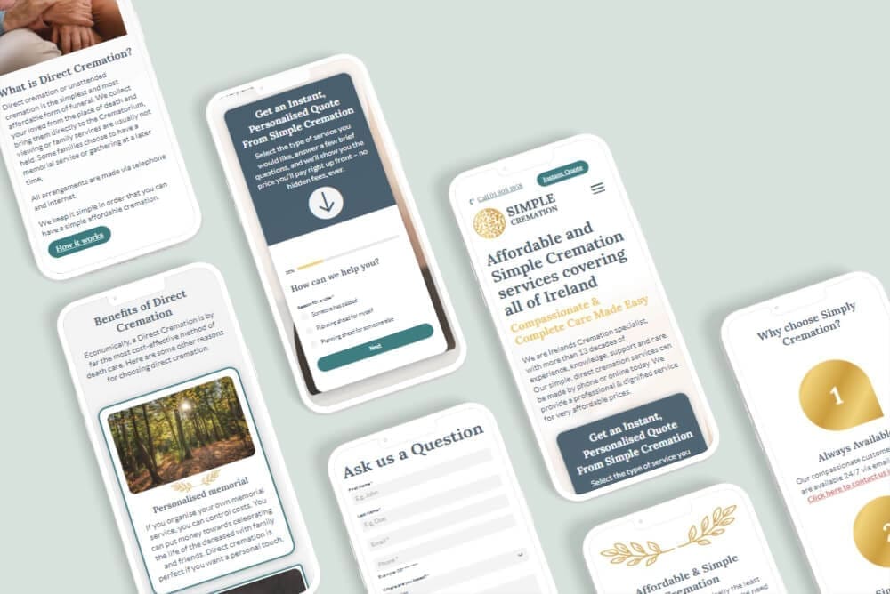 Smartphone Mockup Simple Cremation Website